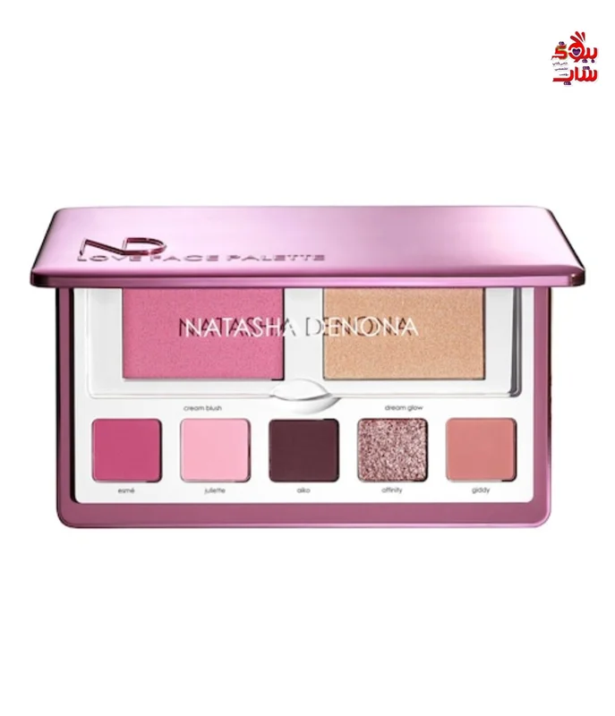 پلت سایه،رژ گونه و هایلایتر ناتاشا دنونا مدل love اصل اروپایی NATASHA' DENONA LOVE FACE PALETTE
