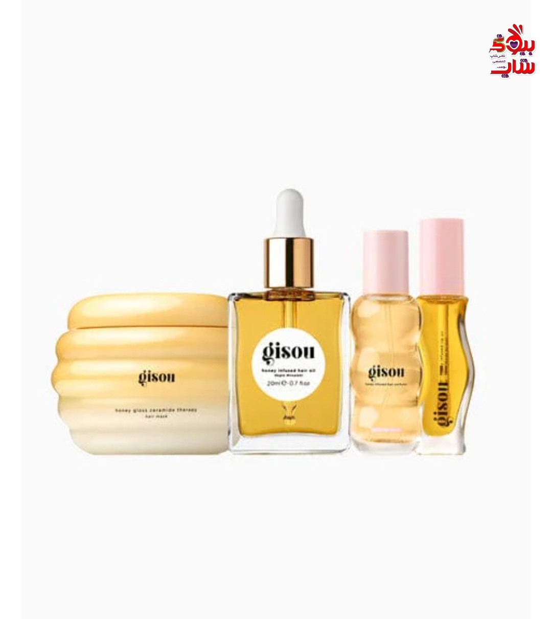 ست مراقبت از مو و لب گیسو اورجینال Gisou Glow All The Way Hair & Lip Care Set