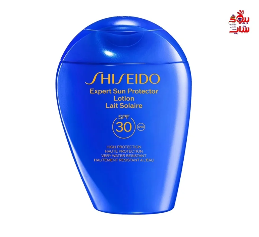 لوسیون ضد آفتاب،درمان لک و چروک   شیسیدو spf30 حجم 150میل SHISEIDO Expert Sun Protector Lotion Lait Solaire   SPF. 30   HIGH PROTECTION HAUTE PROTECTION VERY WATER RESISTANT HAUTEMENT RESISTANTA L'EAU