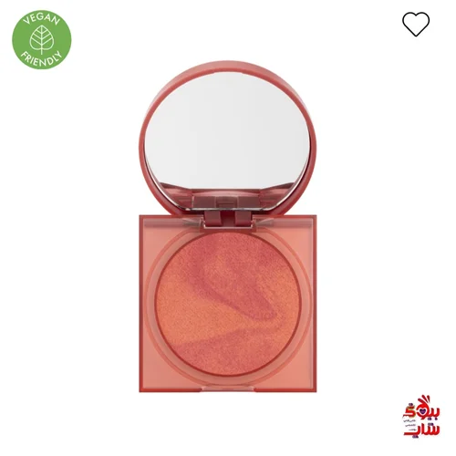 رژ گونه وگان گلو ویش رنگ 06 sassy saffron فولسایز اصل اروپایی HUDA BEAUTY GloWish Cheeky Vegan Blush Powder   Warm rust orange