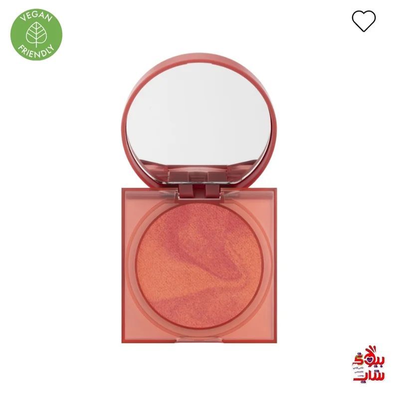 رژ گونه وگان گلو ویش رنگ 06 sassy saffron فولسایز اصل اروپایی HUDA BEAUTY GloWish Cheeky Vegan Blush Powder   Warm rust orange