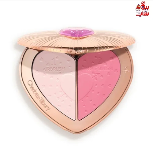 پلت صورت جدید شارلوت تیلبری رژ گونه و فیکس فولسایز اصل اروپایی CHARLOTTE TILBURY PILLOW TALK BEAUTY SOULMATES FACE PALETTE FLAWLESS PINK   Perfect + love-blush with my Pillow Talk face palette featuring awakening AIRbrush Flawless Finish powder and Pillow