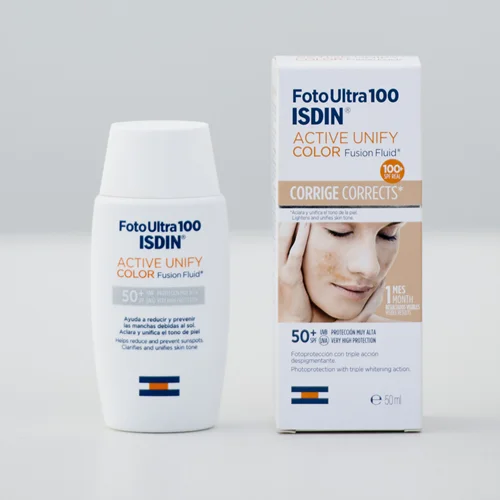 ضد آفتاب اکتیو یونیفای فیوژن SPF50 FOTOULTRA 100 ISDIN رنگی ایزدین