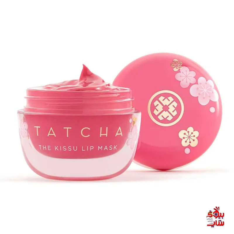 ماسک لب ترمیم کننده تاچا رنگ Plum  Blossom فولسایز  اصل اروپایی  Tatcha The Kissu Hydrating  Plumping Lip Mask blum Blossom