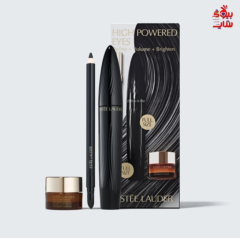 ست مداد چشم،ريمل و دور چشم استی لادر اصل اروپایی ESTEELAUDER High Powered Eyes Turbo Lash Mascara Set Define + Volume + Brighten