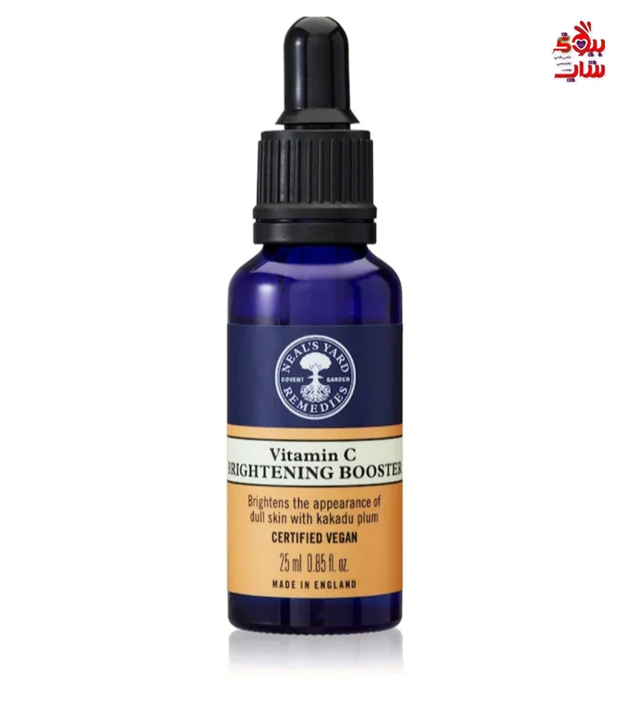 سرم ویتامين سی  و اسید هیالورونیک روشن کننده و پلامپ پوست صورتNeal's Yard Remedies اورجینال 25ml Remedies Visit the Store Neal's Yard Vitamin C Brightening Booster for Face with Kakadu Plum Hyaluronic Acid, Illuminates & Helps Even Skin Tone