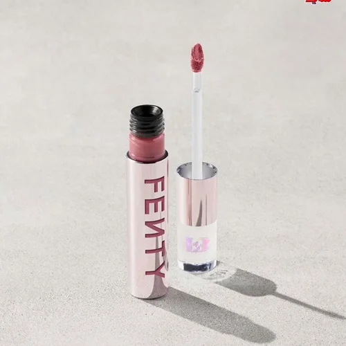 رژ لب مایع فنتی بیوتی مدل fenty icon Velvet رنگ RIRI فولسایز اصل اروپایی FENTY  BEAUTY ICON VELVET LIQUID LIPSTICK RIRI _ROSE MAUVE NUDE