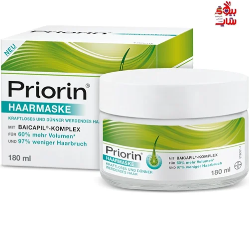 ماسک موی تقویت کننده و ضد ریزش موی پریورین 118میل اصل اروپایی Priorin Hair Mask Hair Treatment for Weak and Brittle Hair - Complementary Care for Hair Loss Treatment and to Support Natural Hair Growth - 3 Months _ Pack