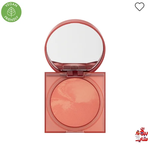 رژ گونه وگان گلو ویش هدی بیوتی رنگ 01 healthy peach فولسایز  اصل اروپایی HUDA BEAUTY GloWish Cheeky Vegan Blush Powder   Warm soft peach
