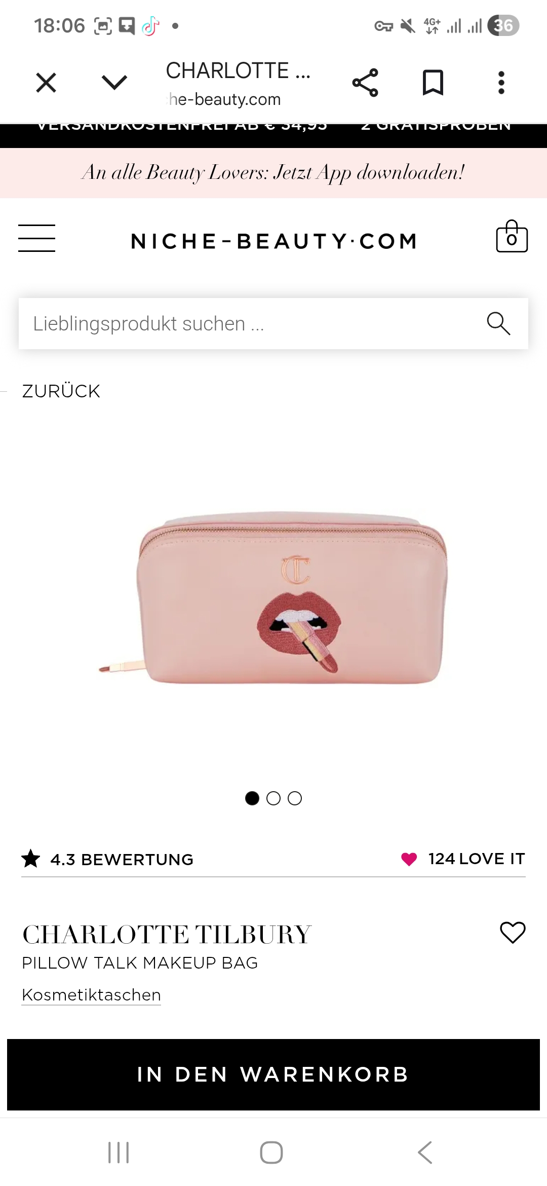 کیف آرایشی پیلوتاک شارلوت تیلبری اورجینال CHARLOTTE TILBURY PILLOW TALK MAKEUP BAG