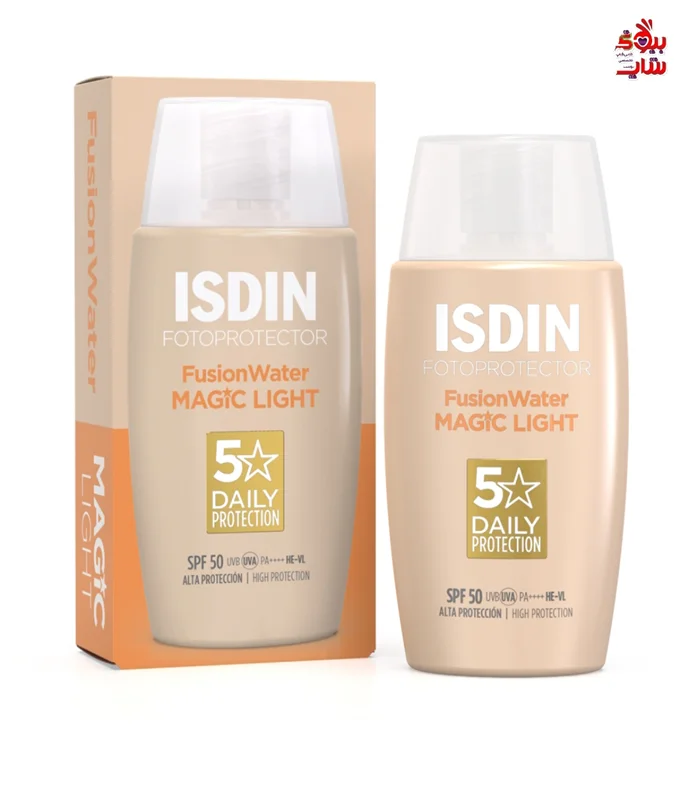 ضد آفتاب رنگ لایت ایزدین اصل اروپایی فولسایز ISDIN Fotoprotector FusionWater Color Light SPF 50150 ml