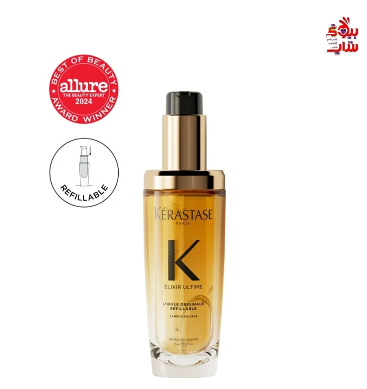 سرم روغنی آبرسان الکسیر کراستاس ترمیم کننده قوی مو  مدل جدید اصل اروپایی 90میل فولسایز  KERASTASE ELIXIR ULTIME REFILLABLE HYDRATING HAIR OIL