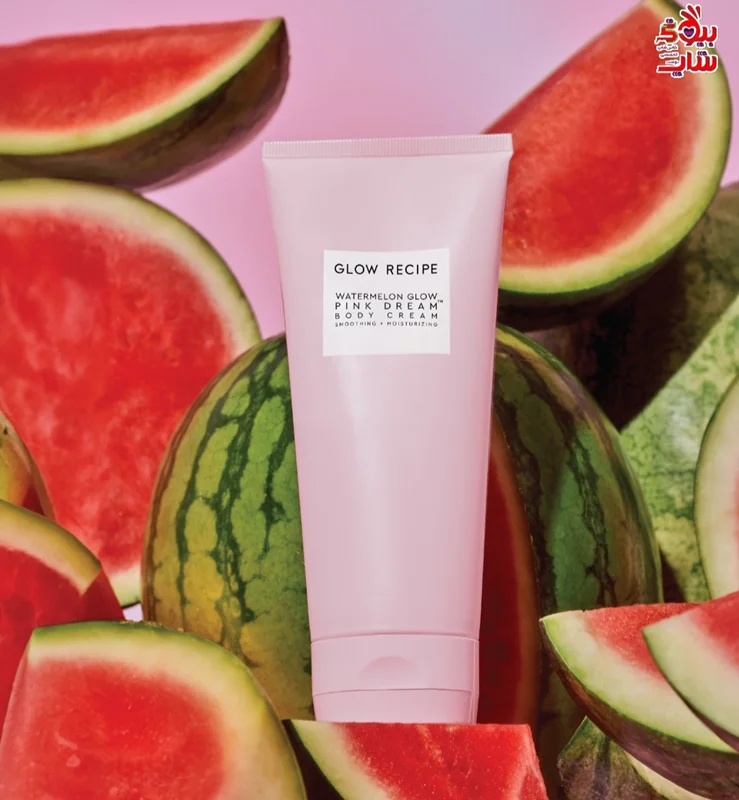 کرم بدن هندوانه گلو رسپی  حجم 200میل اصل اروپایی GLOW RECIPE Watermelon Glow Pink Dream Body CreamWrap your body in Pink Dream Body Cream! Effortlessly smooth skin texture and hydrate your body all-at-once with the Watermelon Glow Pink Dream Body Cream
